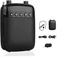Los mejores  - HZJ Recargable Amplificador De Voz- El Micrófono Y El Altavoz Portátil De TF-USB De Entrada Reproducción Soporte Audio…